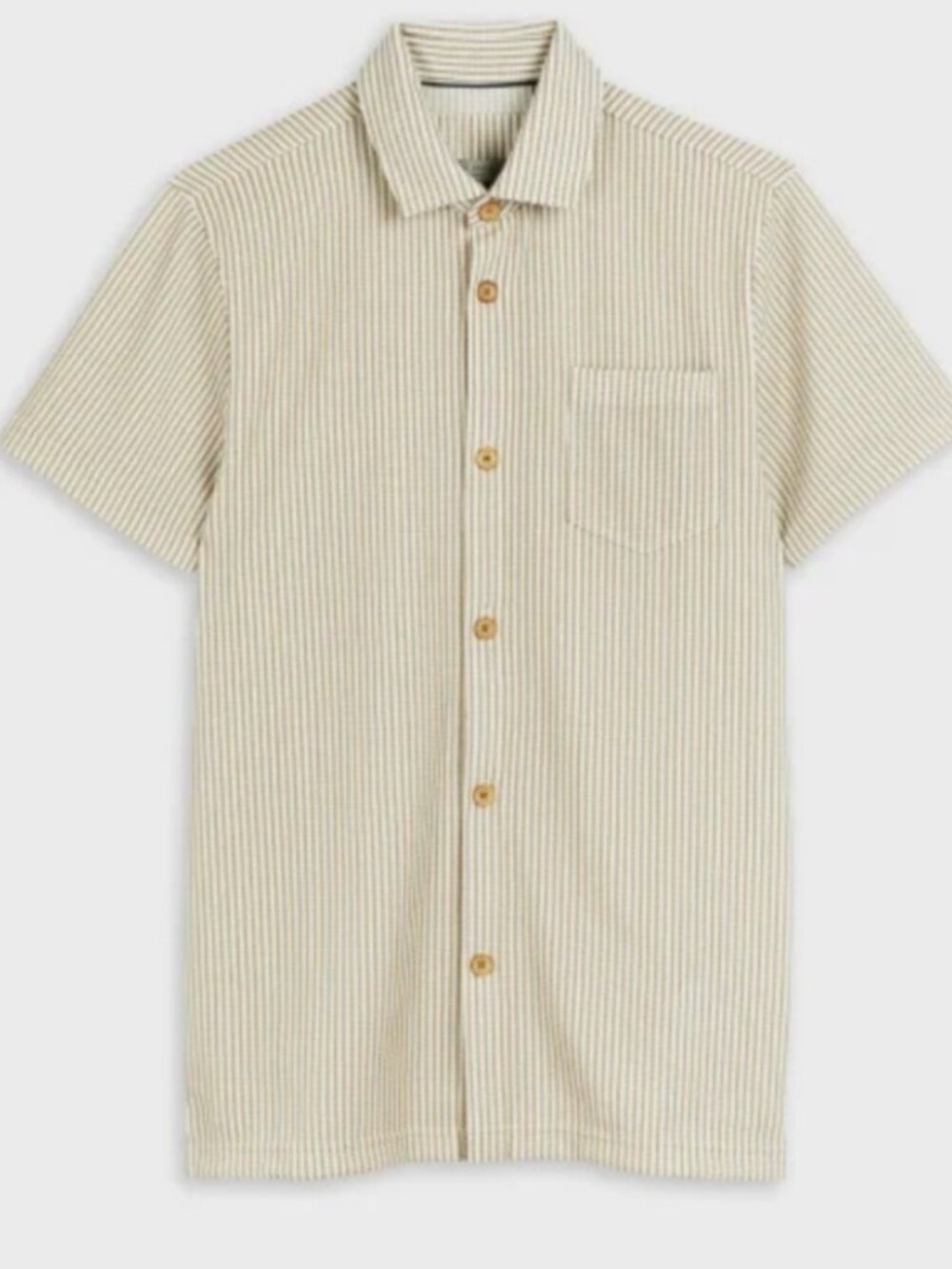 Ted Baker Men's Ramenn Vertical Stripe Short Sleeve Button Down Textured Shirt 4
